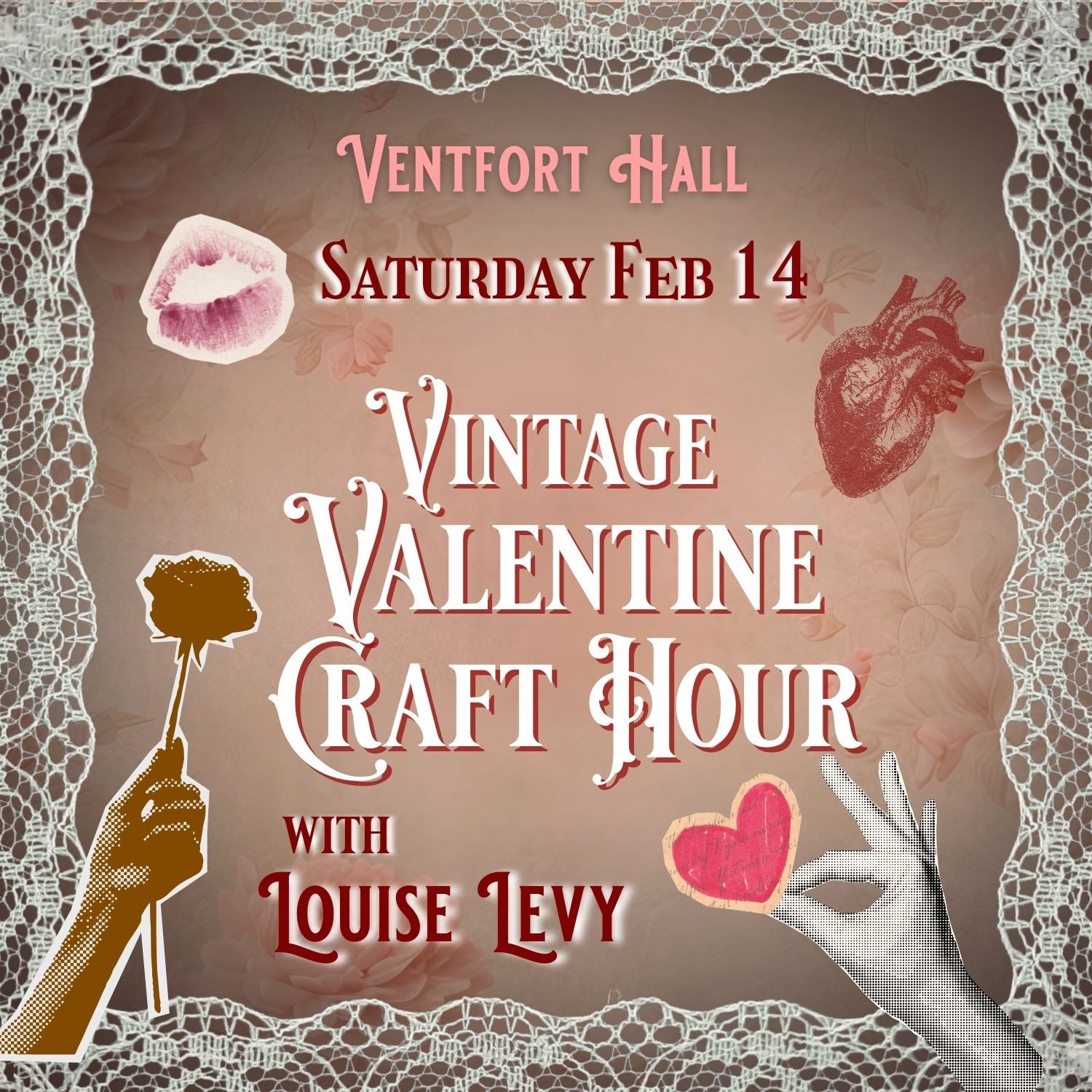 Vintage Valentine Craft Hour | Saturday, February 14 from 10 am to 3 pm